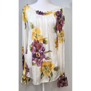 Show Me Your Mumu Womens Top Floral Off Shoulder Size M Peasant Oversized